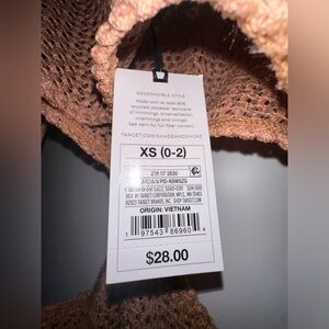 Light brown swimsuit cover up from Target XS.